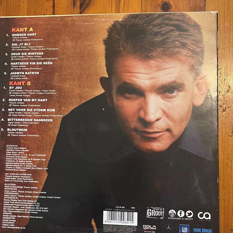 Theuns Jordaan  Roeper Vinyl LP  Afrikaans (Coleske Artists, LPTJP 003)  VG+ Untested