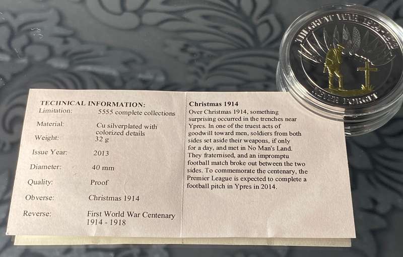 First World War Centenary  Christmas 1914 Commemorative Coin
