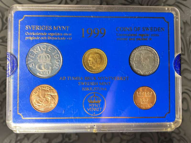 1999 Coins of Sweden  UNC Set by Sveriges Mynt
