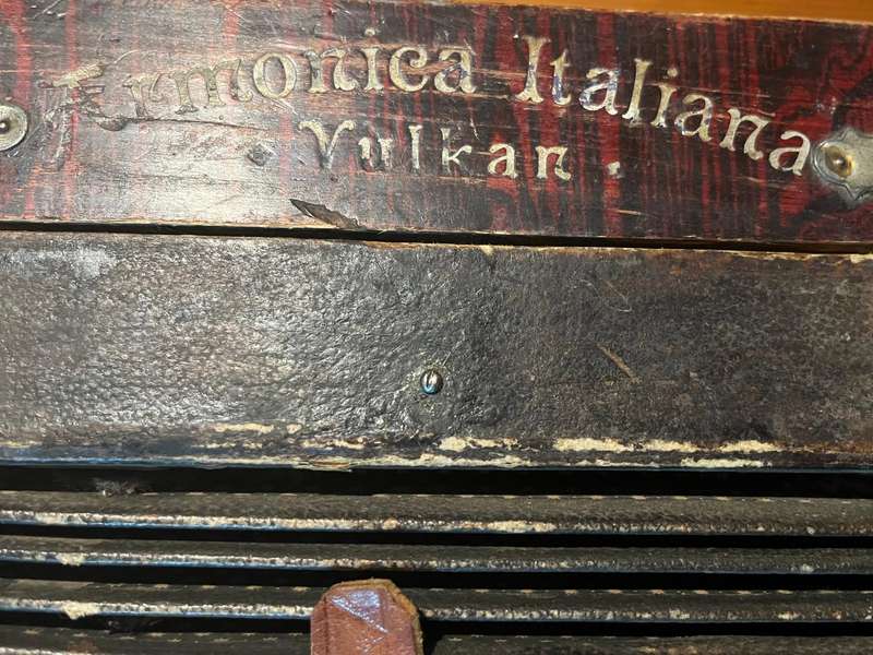 Vintage Armonica Italiana Vulkan Accordion  Antique Italian Button Accordion | A&D Marked WORKING!