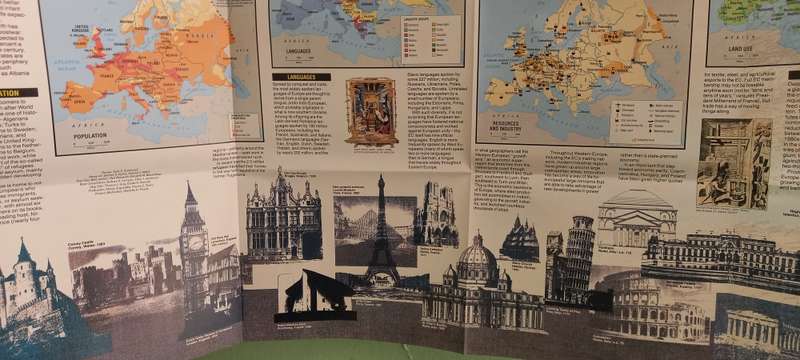 1992 Folded Wall Map of Europa Published By National Geographic 73cmx57cm