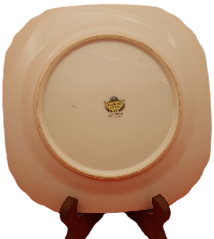 Vintage STRATHMORE Fine China Hand Painted Plate No 6063 - England (4 Available)