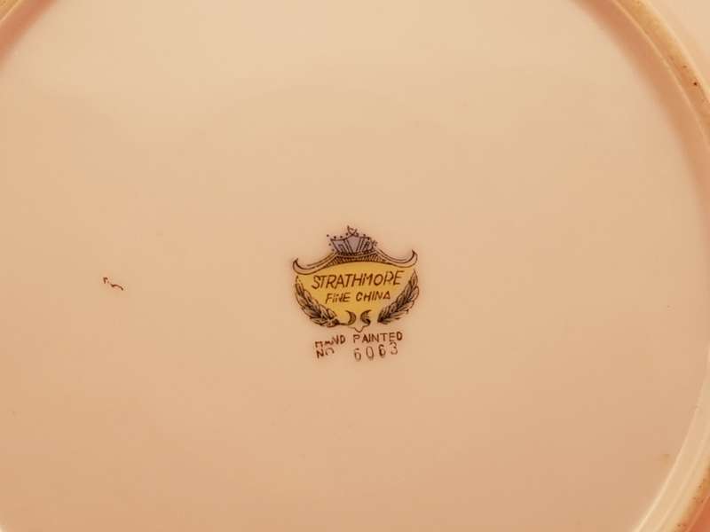 Vintage STRATHMORE Fine China Hand Painted Plate No 6063 - England (4 Available)