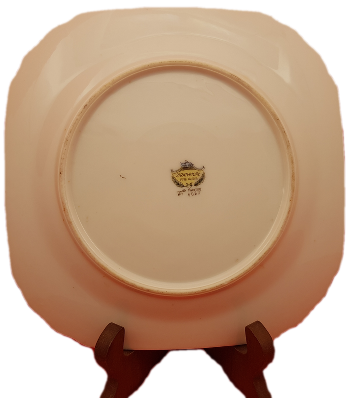 Vintage STRATHMORE Fine China Hand Painted Plate No 6063 - England (4 Available)