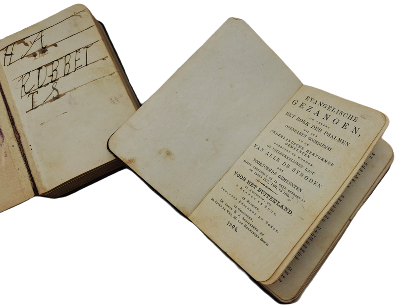 1904 Two Dutch Evangelische Psalm and Gezangen books- Boerwar-see History.