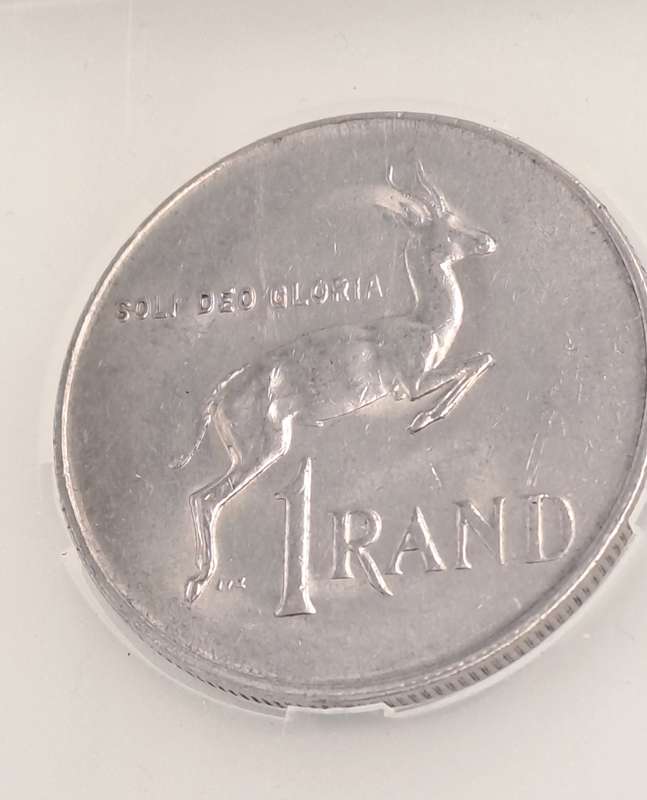 1990 South Africa 1 Rand Pieter W. Botha -SANGS Graded AU55