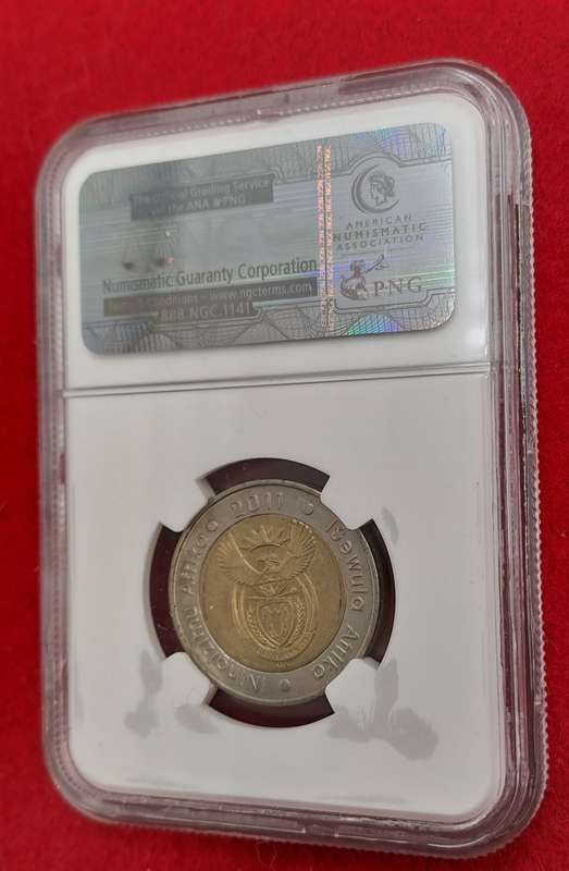 2011 South Africa R5 90th Anniversary of the Reserve Bank-NGC Graded AU58