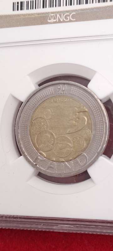 2011 South Africa R5 90th Anniversary of the Reserve Bank-NGC Graded AU58