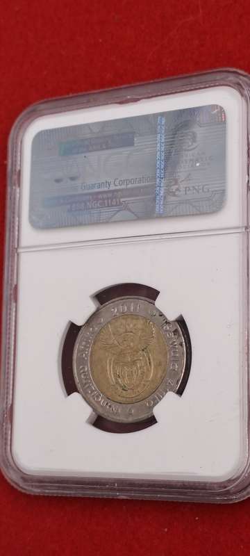 2011 South Africa R5 90th Anniversary of the Reserve Bank-NGC Graded AU58