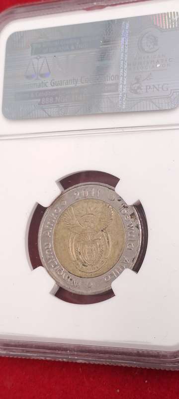 2011 South Africa R5 90th Anniversary of the Reserve Bank-NGC Graded AU58