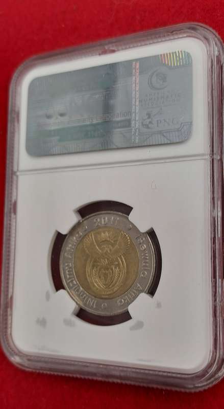 2011 South Africa R5 90th Anniversary of the Reserve Bank-NGC Graded AU58