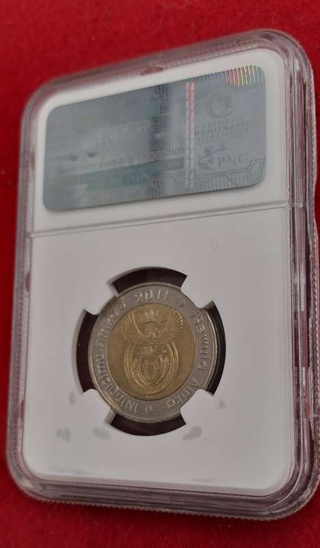 2011 South Africa R5 90th Anniversary of the Reserve Bank-NGC Graded AU58
