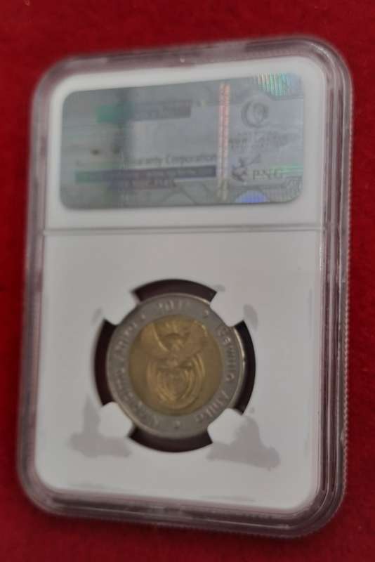2011 South Africa R5 90th Anniversary of the Reserve Bank-NGC Graded AU58