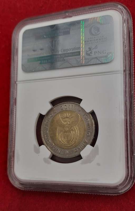 2011 South Africa R5 90th Anniversary of the Reserve Bank-NGC Graded AU58