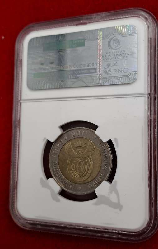 2011 South Africa R5 90th Anniversary of the Reserve Bank-NGC Graded AU58