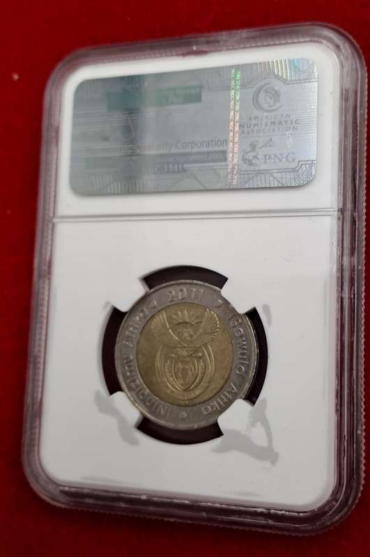 2011 South Africa R5 90th Anniversary of the Reserve Bank-NGC Graded AU58