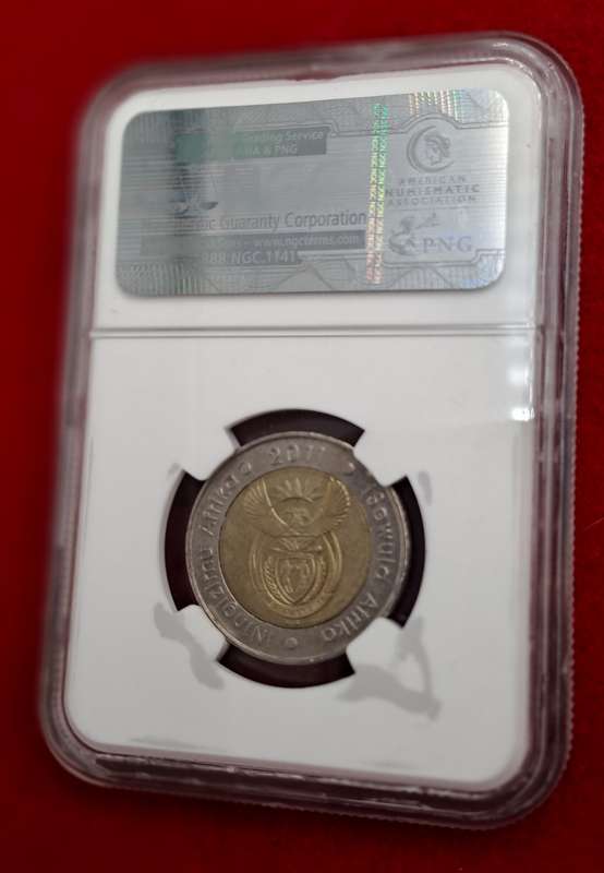 2011 South Africa R5 90th Anniversary of the Reserve Bank-NGC Graded AU58