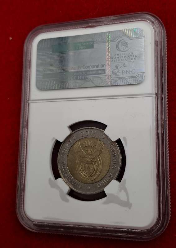 2011 South Africa R5 90th Anniversary of the Reserve Bank-NGC Graded AU58