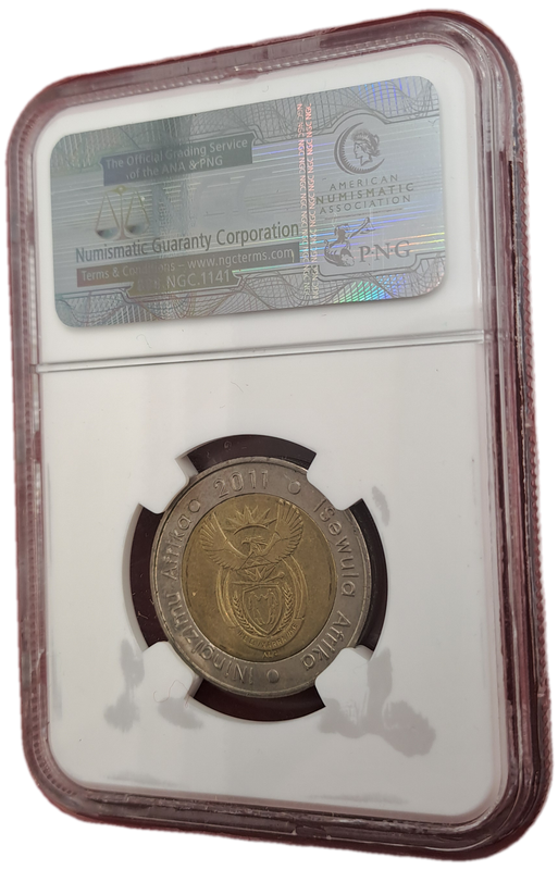2011 South Africa R5 90th Anniversary of the Reserve Bank-NGC Graded AU58