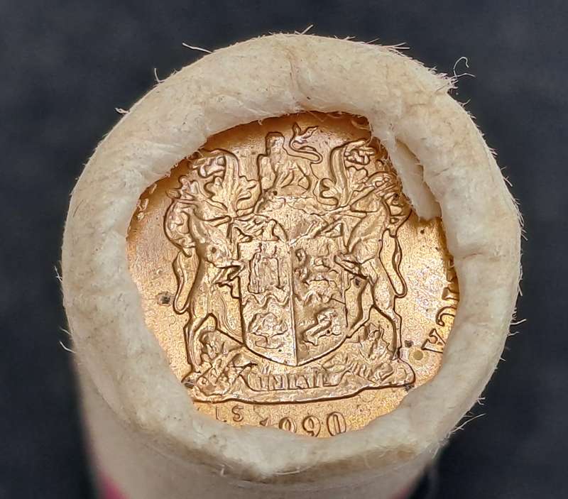 1990 South Africa Trustbank full Coin Roll of uncirculated 1 cents (estimated 66 Coins) 100grams