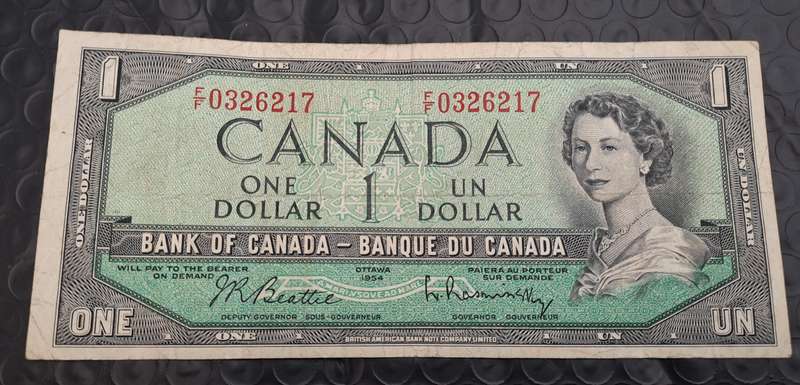 1954  Canada  1 Dollar - Elizabeth II without devil's face