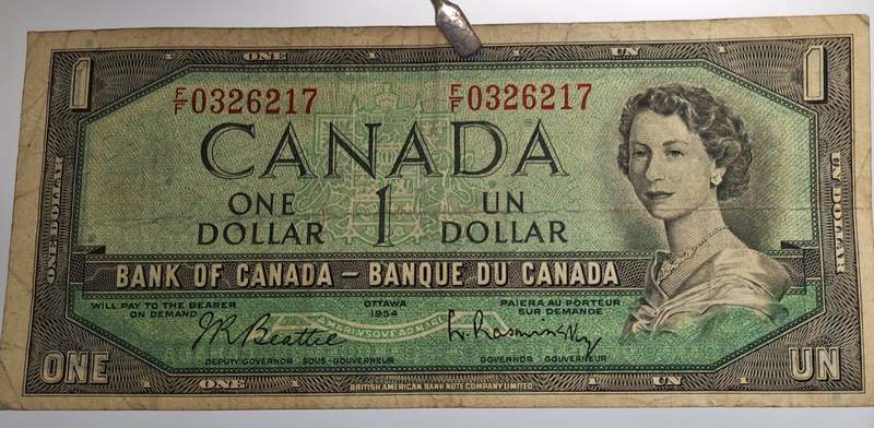 1954  Canada  1 Dollar - Elizabeth II without devil's face