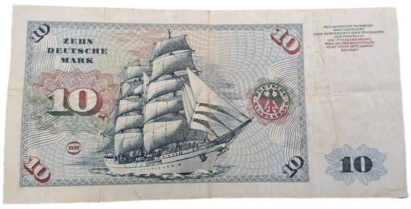 1970  Germany 10 Deutsche Mark Bank Note