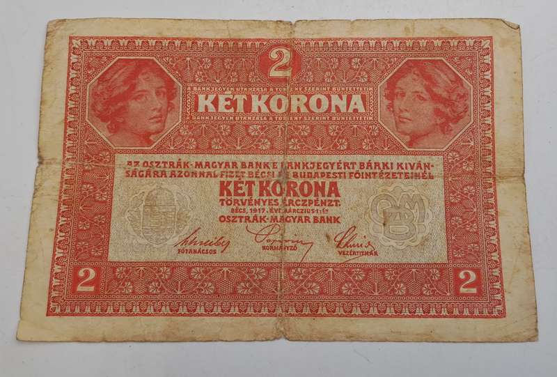 2017  Austria 2 Kronen Bank Note-See Conditiom