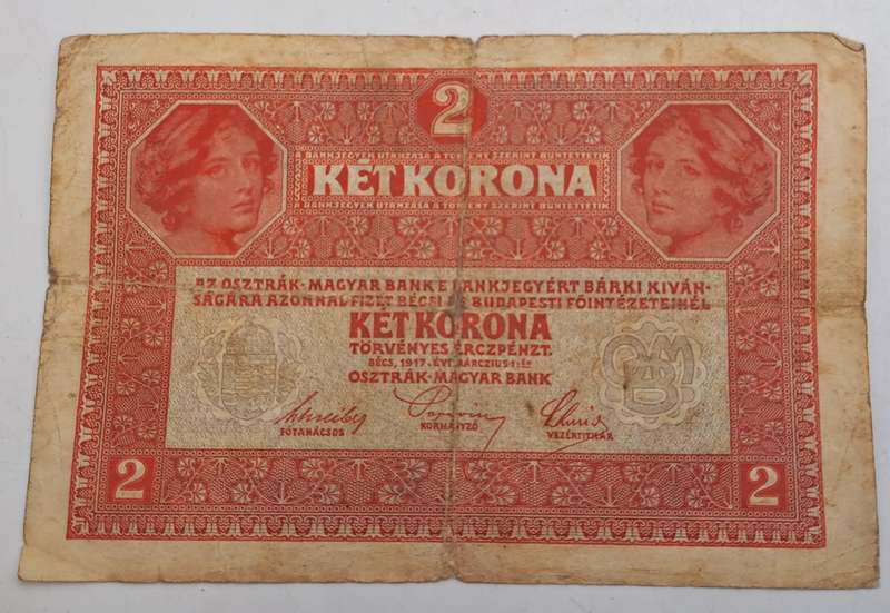 2017  Austria 2 Kronen Bank Note-See Conditiom