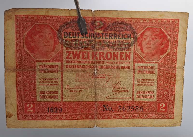 2017  Austria 2 Kronen Bank Note-See Conditiom