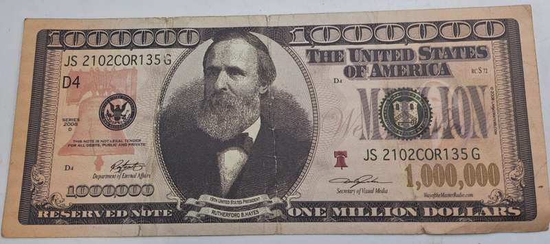 Collectable Vintage USA $1,000,000 One Million Dollars novelty note not real money