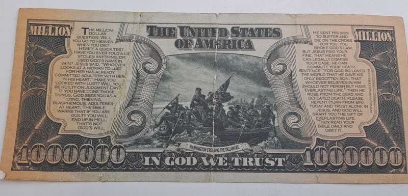 Collectable Vintage USA $1,000,000 One Million Dollars novelty note not real money