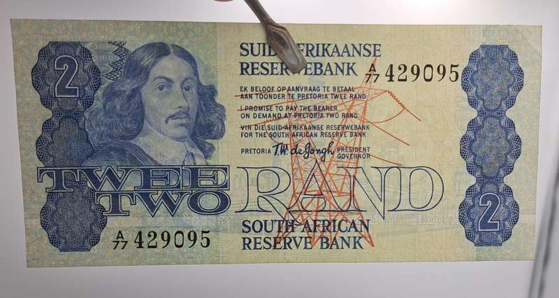 1978 South Africa 2 Rand Bank Note -TW De Jongh-Excellent condition