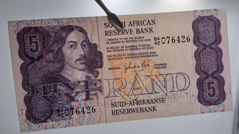 1984 South Africa 5 Rand Bank Note -GPC de Kock 2nd Issue