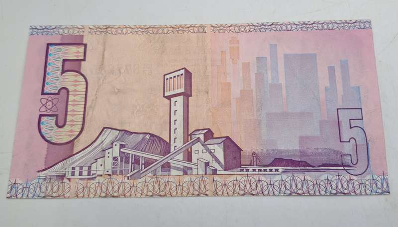 1984 South Africa 5 Rand Bank Note -GPC de Kock 2nd Issue Excellent condition