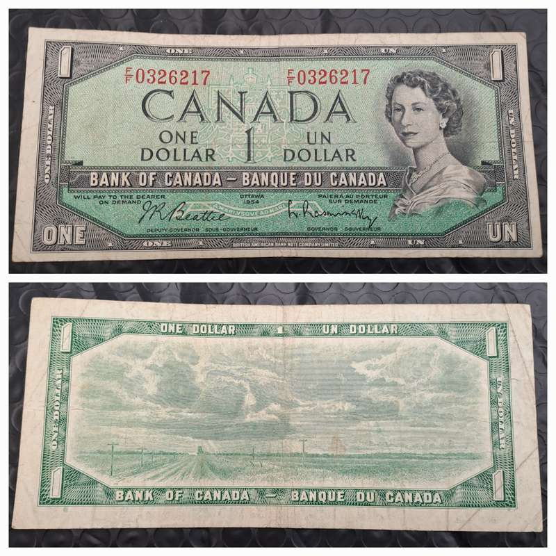 1954  Canada  1 Dollar - Elizabeth II without devil's face