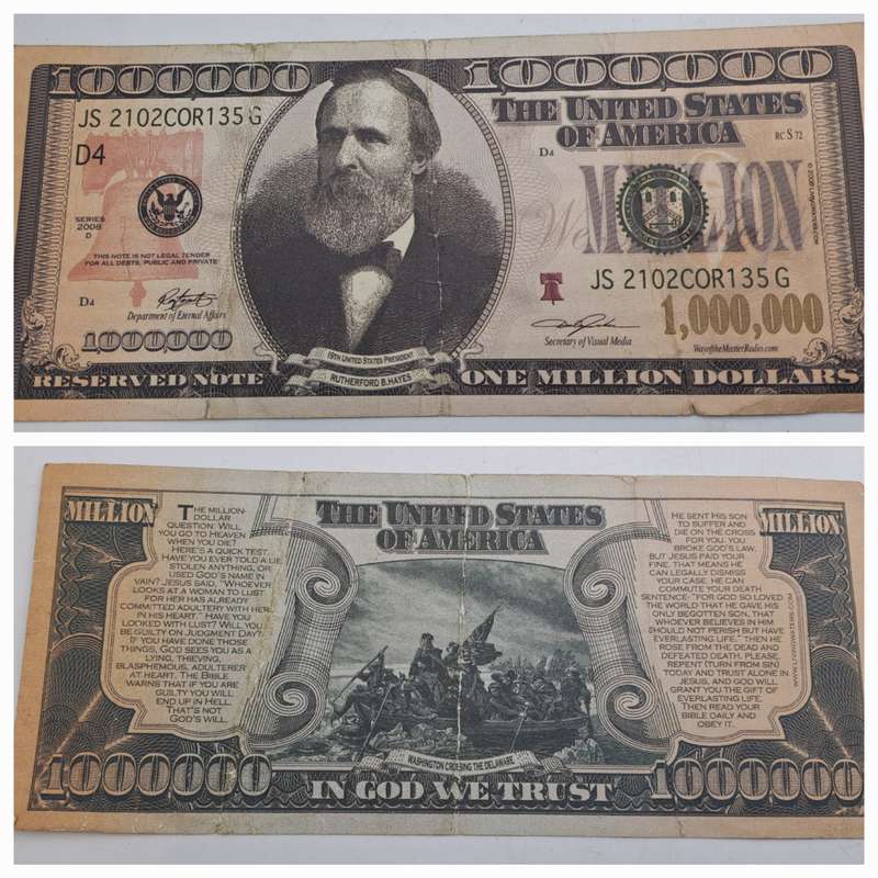 Collectable Vintage USA $1,000,000 One Million Dollars novelty note not real money