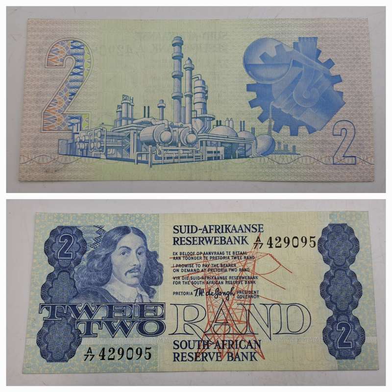 1978 South Africa 2 Rand Bank Note -TW De Jongh-Excellent condition