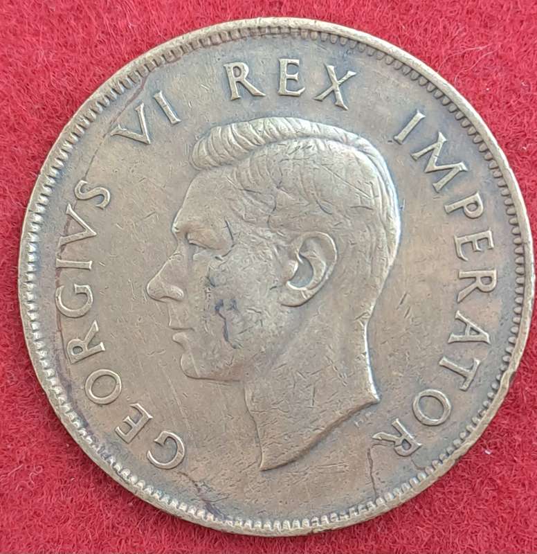 1942 South Africa  1 Penny - George VI Rex Imperator