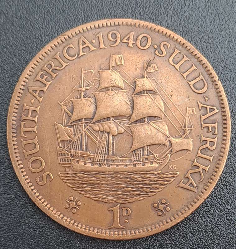 1940 South Africa  1 Penny - George VI Rex Imperator
