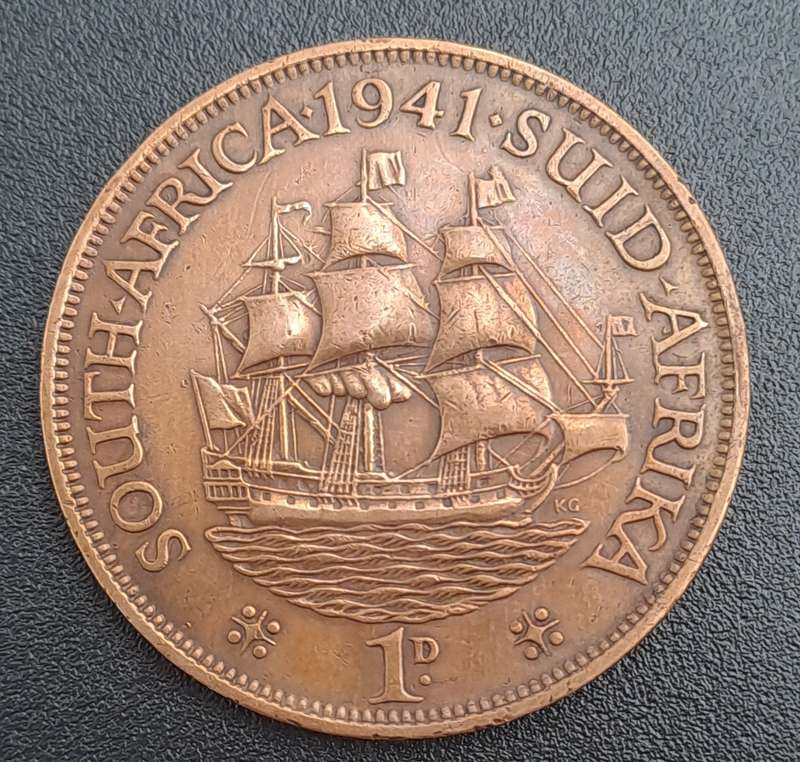 1941 South Africa  1 Penny - George VI Rex Imperator