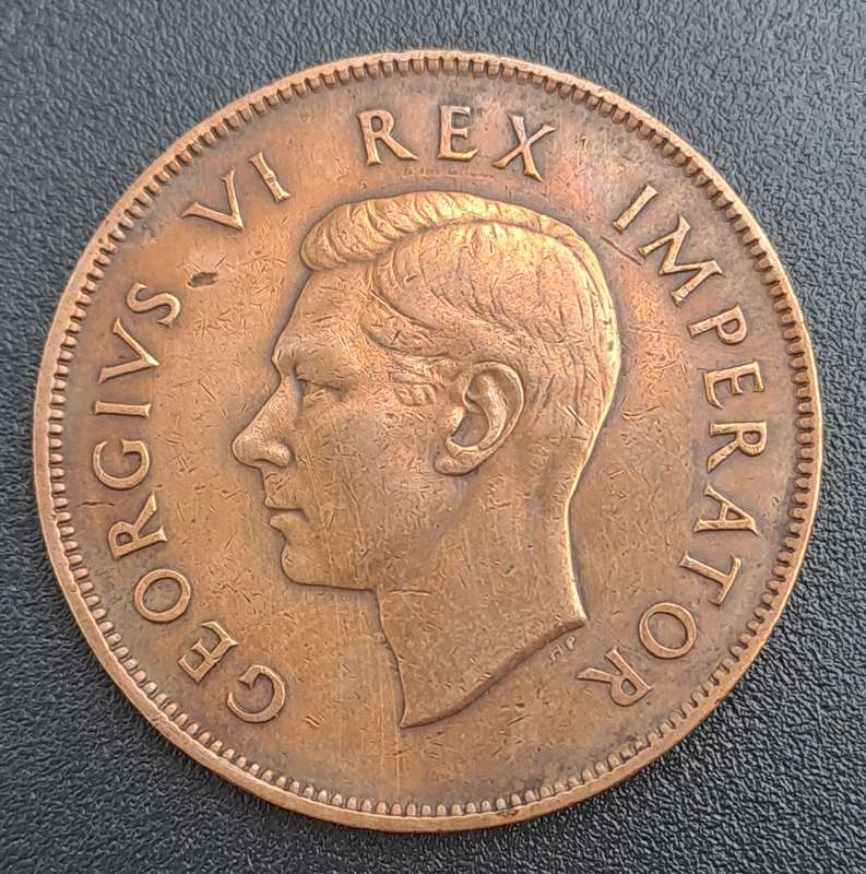 1945 South Africa  1 Penny - George VI Rex Imperator