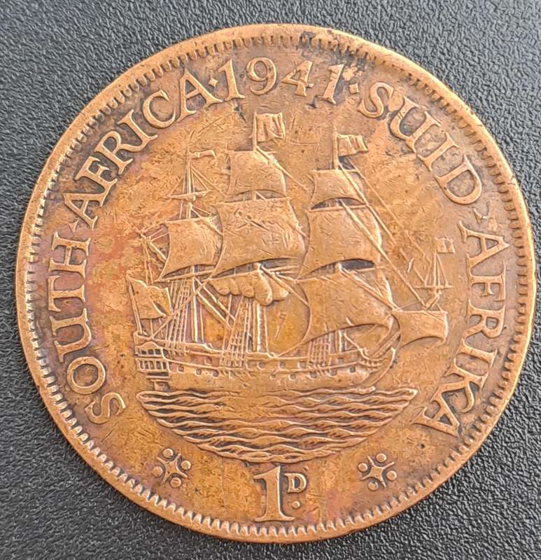 1941  South Africa  1 Penny - George VI Rex Imperator