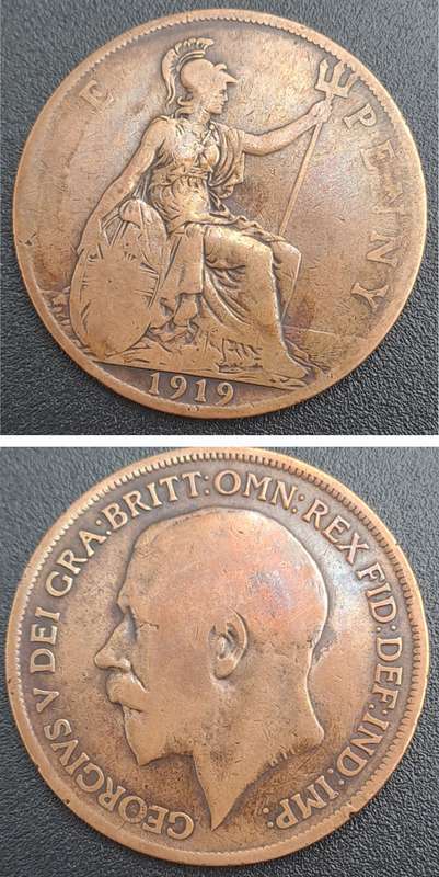 1919 United Kingdom 1 Penny - George V
