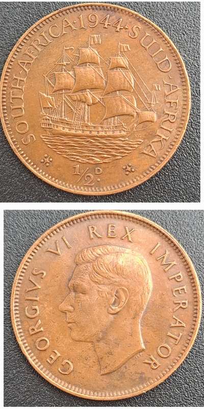 1944 South Africa  1 Penny - George VI Rex Imperator