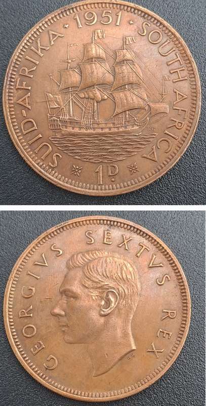 1951 South Africa  1 Penny - George VI SUID AFRIKA - SOUTH AFRICA