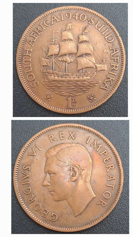 1940 South Africa  1 Penny - George VI Rex Imperator