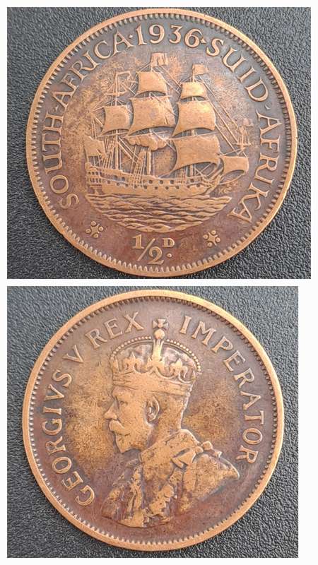 1936 South Africa 1 Penny George V 1D