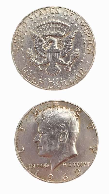 1969 United States SILVER ½ Dollar "Kennedy Half Dollar" 40% Silver