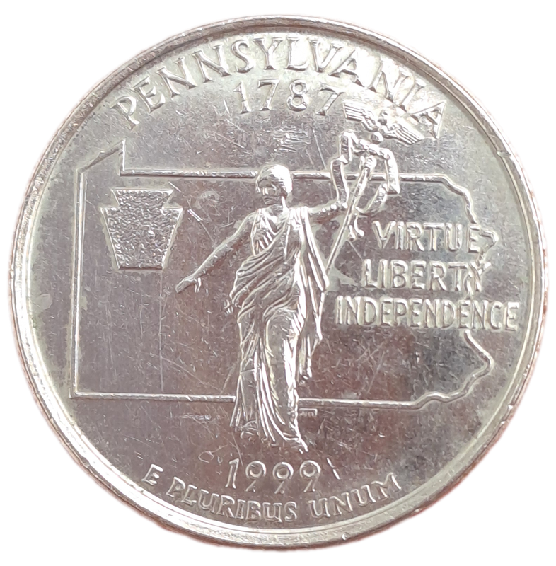 1999 United States ¼ Dollar "Washington Quarter" Pennsylvania